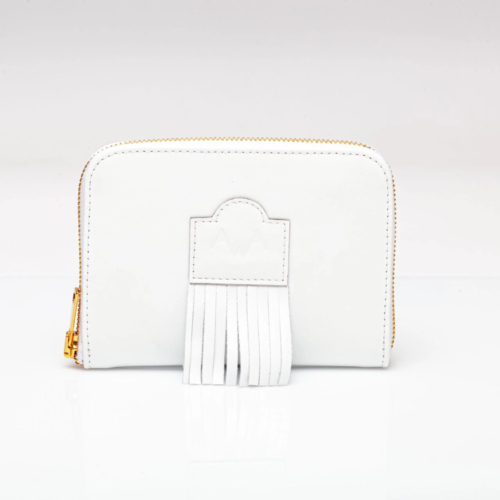 Portefeuille en cuir blanc