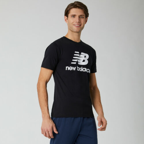 T-shirt New Balance Essentials Tee en coton gris chiné