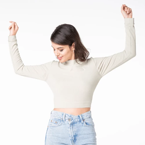 Crop top dos nu vert amande Zoda