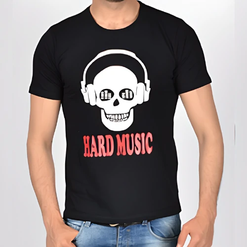 T-Shirt Noir Hard Music Zoom