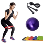 Pack de Elastique Corde A Sauter et Gym Ball Okpro